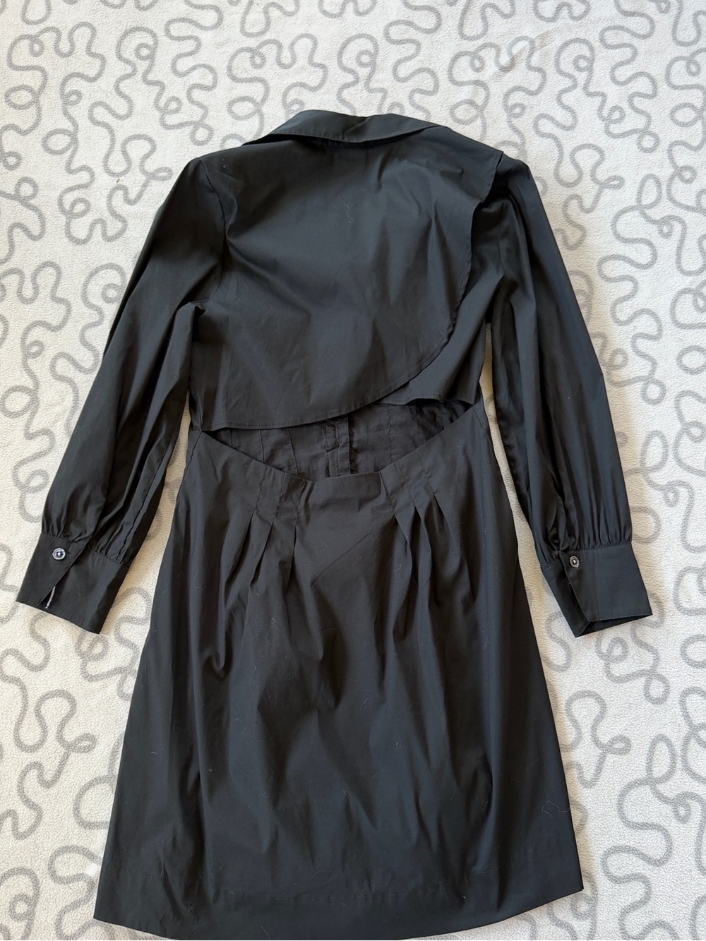 Veronica Beard Black Polina Button Front Open Back Mini Dress - Picture 4 of 6